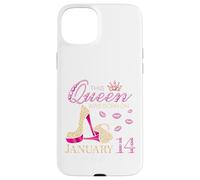 Carcasa para iPhone 15 Plus Esta Reina Nació el 14 de Enero Viviendo Mi Bendita Vida