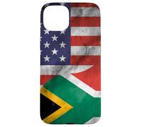 Carcasa para iPhone 15 Plus Estados Unidos y Sudáfrica Yin Yang - Bandera sudafricana Americana