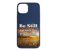 Carcasa para iPhone 15 Plus Estar quieto y Saber: Salmos Biblia edificante pacífica Cristiana