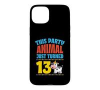 Carcasa para iPhone 15 Plus Este Animal de Fiesta Acaba de Cumplir 13 años con temática de Vaca
