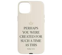 Carcasa para iPhone 15 Plus Ester 4:14 Corona Versículo de la Biblia Fe Mujeres