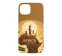 Carcasa para iPhone 15 Plus Ethiopian Flag Rasta Africa Rising Again from Ethiopia