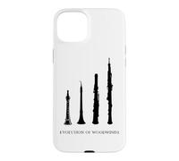 Carcasa para iPhone 15 Plus Evolution of Woodwinds Música Schalmei Dulzian Hautbois Oboe