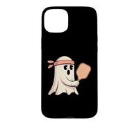 Carcasa para iPhone 15 Plus Fantasma Jugando Pickleball con gráfico Bandana