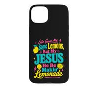 Carcasa para iPhone 15 Plus Fe Humor Jesús Convierte los desafíos de la Vida en Estado de ánimo de Limonada