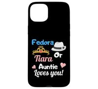 Carcasa para iPhone 15 Plus Fedora or Tiara Auntie Loves You Gender Reveal Party Regalo