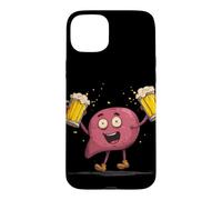 Carcasa para iPhone 15 Plus Feliz día del hígado con Disfraz de Cerveza