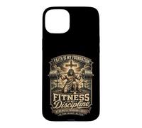 Carcasa para iPhone 15 Plus Fitness Disciplina Oración Cristiana Gimnasio Entrenamiento Culturismo