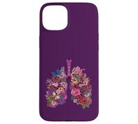 Carcasa para iPhone 15 Plus Floral Pulmones Respiratorio Anatomía Mariposa Naturaleza Arte