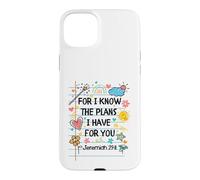 Carcasa para iPhone 15 Plus For I Know The Plans I Have For You Christian Back To School