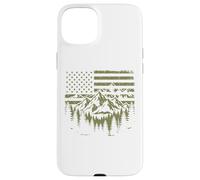 Carcasa para iPhone 15 Plus Forest Tree Wildlife Nature Outdoor American USA Flag