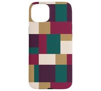 Carcasa para iPhone 15 Plus Formas rectangulares geométricas de Bloques de Color en Tonos de joyería Profundos
