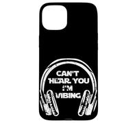 Carcasa para iPhone 15 Plus Funny Beatmaker Gamer Headset Can't Hear You I'm Vibing