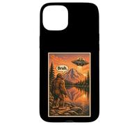 Carcasa para iPhone 15 Plus Funny Bigfoot Bruh Alien UFO Introvert Spaceship