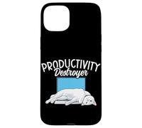 Carcasa para iPhone 15 Plus Funny Cat Productivity Destroyer Dueño de Gato Humor Amante de los Gatos
