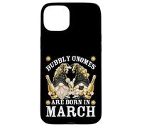 Carcasa para iPhone 15 Plus Funny Champagne Birthday Gnomes For Women Are Born In March