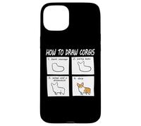 Carcasa para iPhone 15 Plus Funny How To Draw Pembroke Welsh Corgi Dog Lover