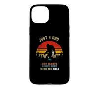 Carcasa para iPhone 15 Plus Funny Retro Bigfoot Sosteniendo Cartón De Leche Y Volviendo A Casa