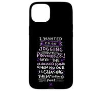 Carcasa para iPhone 15 Plus Funny Saying - I Wanted To Go Jogging But Proverbs 28:1