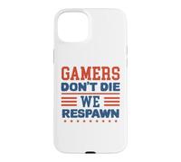 Carcasa para iPhone 15 Plus Gamers Don't Die We Respawn Sparklers Patriotic Hombres Mujeres