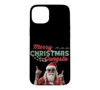 Carcasa para iPhone 15 Plus Gangsta Santa Feliz Navidad Divertidas Vibes Festivas
