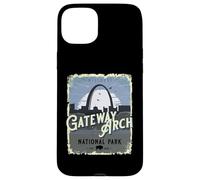 Carcasa para iPhone 15 Plus Gateway Arch National Park - Recuerdo Vintage de Vacaciones
