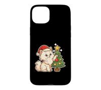 Carcasa para iPhone 15 Plus Gato Blanco Decora el árbol