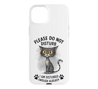 Carcasa para iPhone 15 Plus Gato Gracioso ya Molesto Déjame Solo Kitty