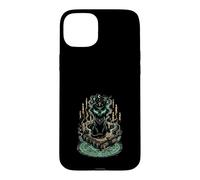 Carcasa para iPhone 15 Plus Gato Negro Místico Grimorio Brujería Gótico Oculto