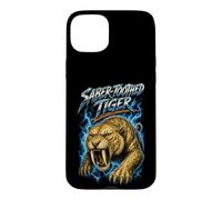 Carcasa para iPhone 15 Plus Gato prehistórico de Rock Retro de los años 80 y 90
