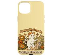 Carcasa para iPhone 15 Plus Getting My Steps in Walking with The Lord Christian Cat