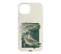 Carcasa para iPhone 15 Plus Glitch Trucha Pesca Gráfico Retro Digital Fish Design