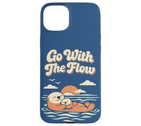 Carcasa para iPhone 15 Plus Go with The Flow Cute Sea Otter Retro Animal