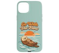 Carcasa para iPhone 15 Plus Go with The Flow Sea Otter Retro Animal