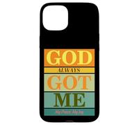 Carcasa para iPhone 15 Plus God Always Got Me, My Peace My Joy Colorful Quotes Graphic