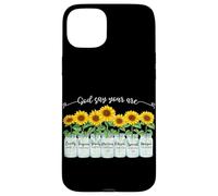 Carcasa para iPhone 15 Plus God Says You Are Girasol Mason Jar Christian Religious