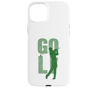 Carcasa para iPhone 15 Plus Golfing Golfing Swing Estético Minimalista, Verde