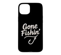 Carcasa para iPhone 15 Plus Gone Fishin' Funny Fishing Hook Shirt Hombres Mujeres Niños Pescadores
