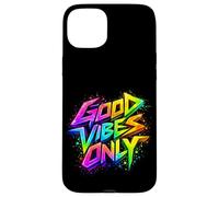 Carcasa para iPhone 15 Plus Good Positive Graffiti Vibes Quotes Colorful Splach Colors