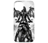 Carcasa para iPhone 15 Plus Gótico Dark Biker Angel Girl, Demon Wings Street Style