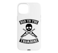 Carcasa para iPhone 15 Plus Gráfico de Bad To The Trombone Pun Skull