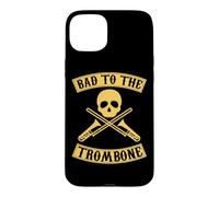 Carcasa para iPhone 15 Plus Gráfico de Bad To The Trombone Pun Skull