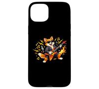 Carcasa para iPhone 15 Plus Gráfico de Mascota de Guitarra Rocking Fox