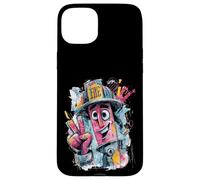 Carcasa para iPhone 15 Plus Gráfico de Personajes de Seguridad para extintor de Incendios Graffiti Pop