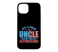 Carcasa para iPhone 15 Plus Gráfico de tío Orgulloso antirepublicano