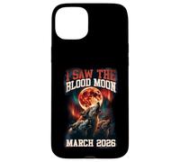 Carcasa para iPhone 15 Plus Gráfico Retro de I Saw The Blood Moon 2026 Howling Wolves