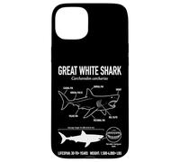 Carcasa para iPhone 15 Plus Gran Tiburón Blanco Anatomía Océano