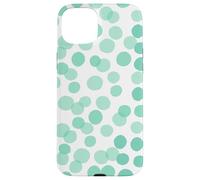 Carcasa para iPhone 15 Plus Green Teal Polka Dot Abstract Circles Pattern