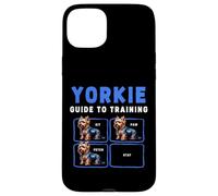 Carcasa para iPhone 15 Plus Guía Yorkie para Entrenar Sit Paw Stay