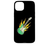 Carcasa para iPhone 15 Plus Guitarra eléctrica Retro Lightning Bolt Rock Music Graphic
